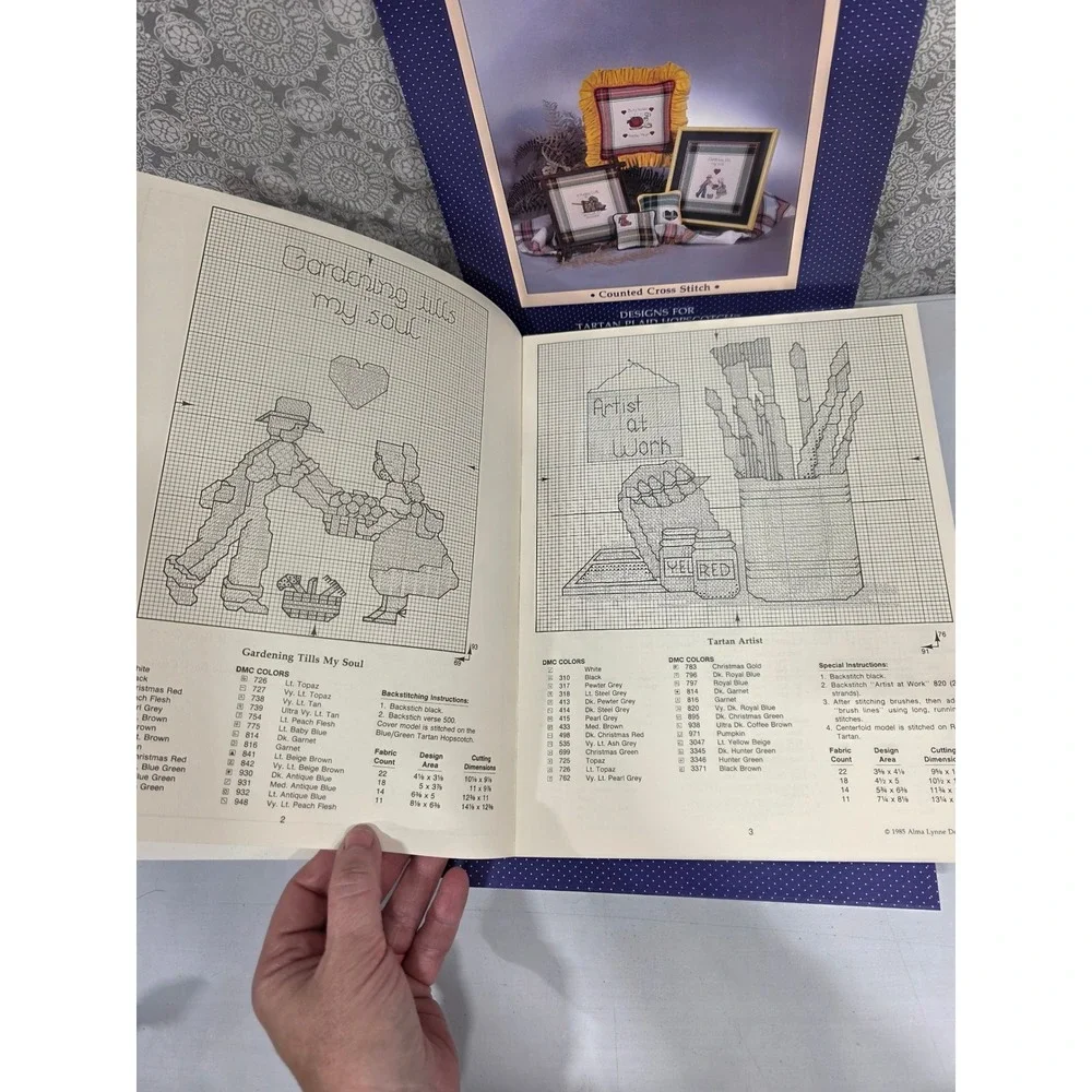 24-Vintage Alma Lynne Designs At Your Leisure Counted Cross Stitch Patterns Book